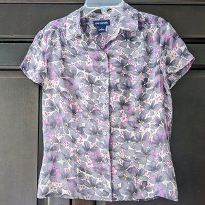 Ann Taylor floral silk blouse size 2 EUC